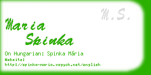 maria spinka business card